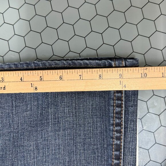 Silver Grayson Jeans Mens 32x31 Dark Blue Straight Leg Denim Distressed 32x31 - Picture 8 of 9